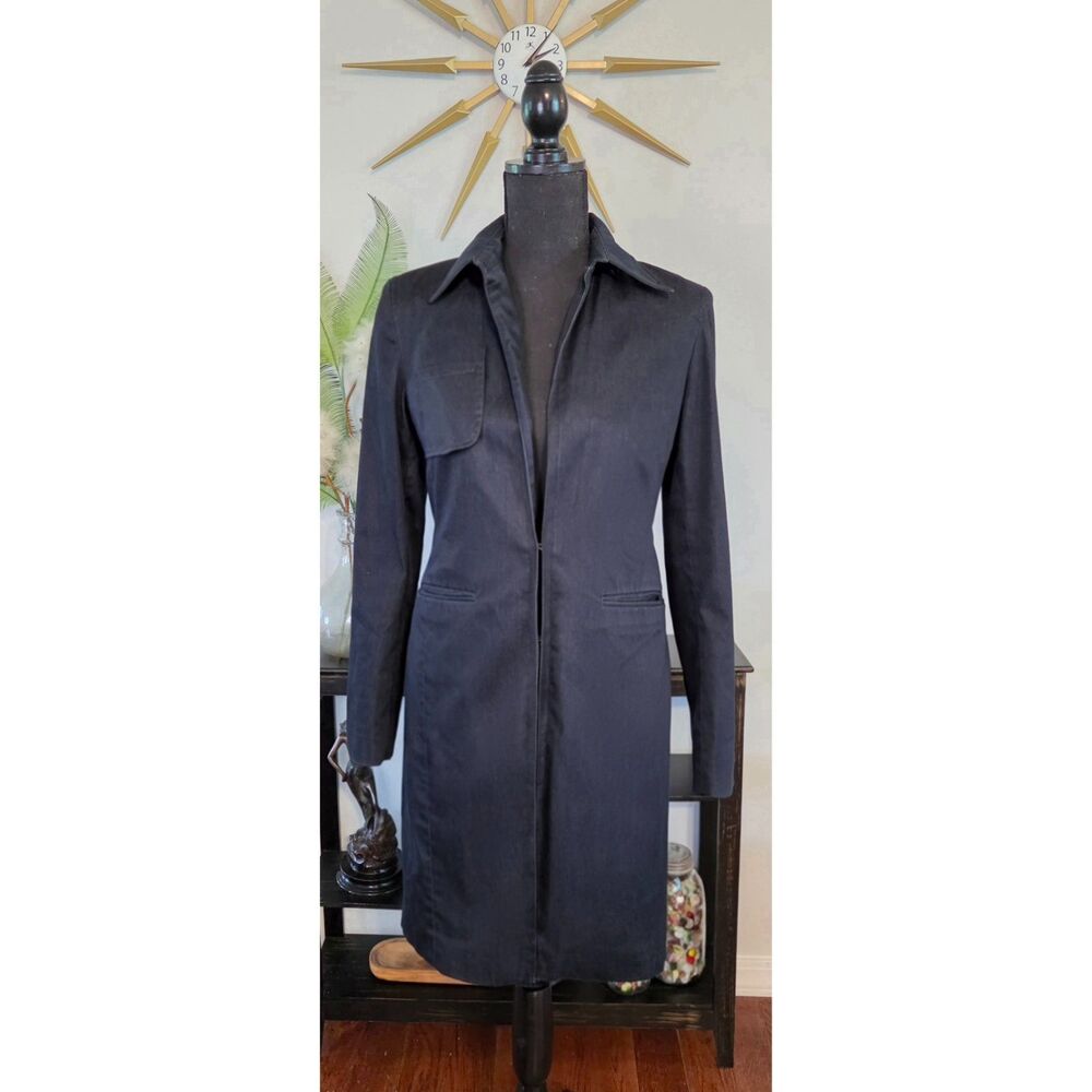 LOFT Navy Tailored Trench-Style Coat-Size 4